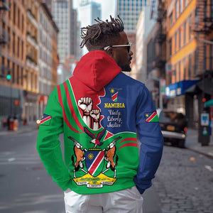 Namibia Independence Day Hoodie Coat Of Arms Curve Style