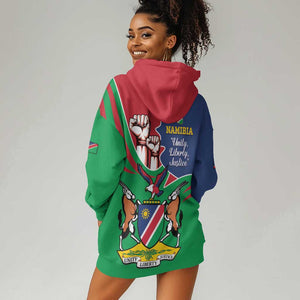 Namibia Independence Day Hoodie Dress Coat Of Arms Curve Style