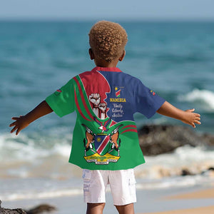 Namibia Independence Day Kid Hawaiian Shirt Coat Of Arms Curve Style