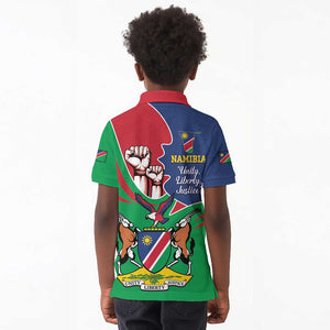 Namibia Independence Day Kid Polo Shirt Coat Of Arms Curve Style