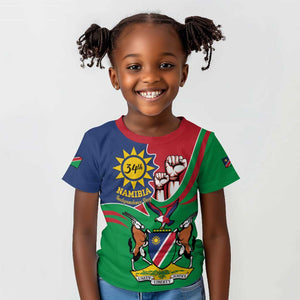 Namibia Independence Day Kid T shirt Coat Of Arms Curve Style