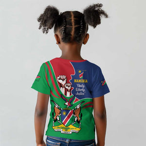 Namibia Independence Day Kid T shirt Coat Of Arms Curve Style