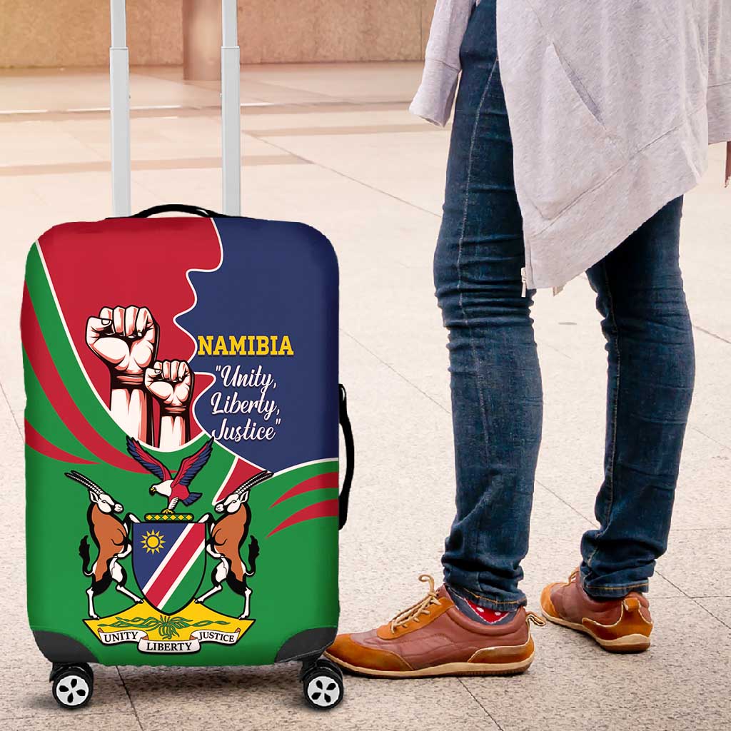 Namibia Independence Day Luggage Cover Coat Of Arms Curve Style