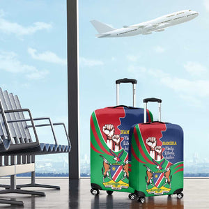 Namibia Independence Day Luggage Cover Coat Of Arms Curve Style