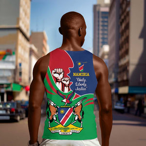 Namibia Independence Day Men Tank Top Coat Of Arms Curve Style