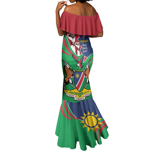 Namibia Independence Day Mermaid Dress Coat Of Arms Curve Style