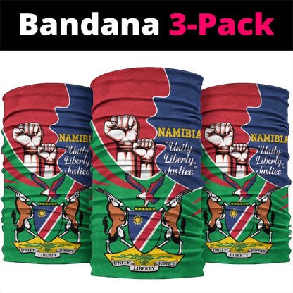 Namibia Independence Day Neck Gaiter Coat Of Arms Curve Style LT14