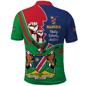 Namibia Independence Day Polo Shirt Coat Of Arms Curve Style