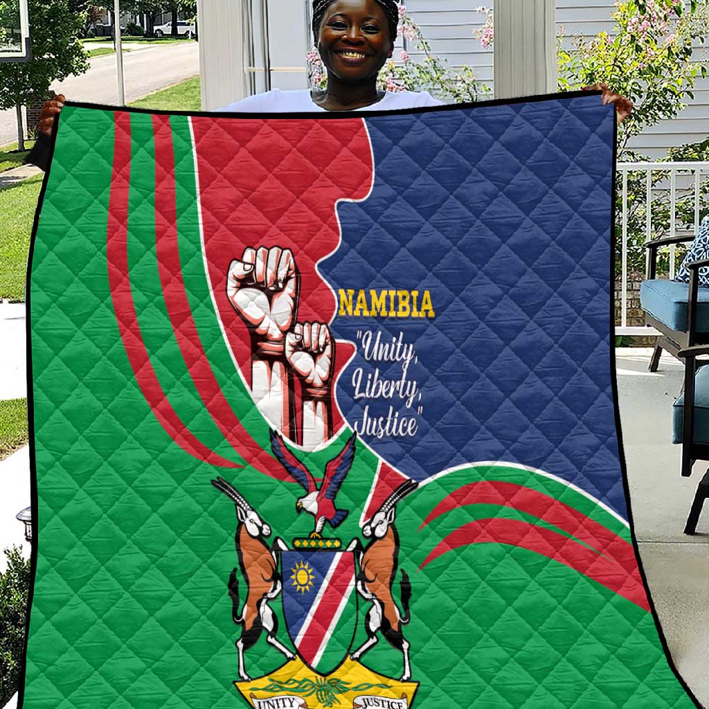 Namibia Independence Day Quilt Coat Of Arms Curve Style