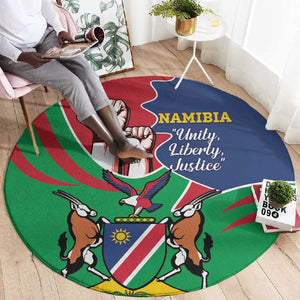 Namibia Independence Day Round Carpet Coat Of Arms Curve Style