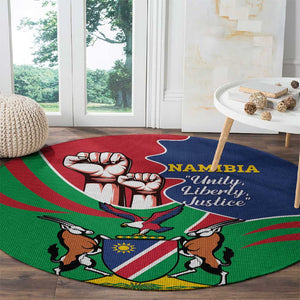 Namibia Independence Day Round Carpet Coat Of Arms Curve Style