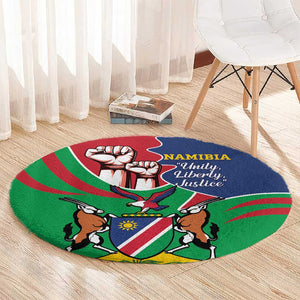 Namibia Independence Day Round Carpet Coat Of Arms Curve Style