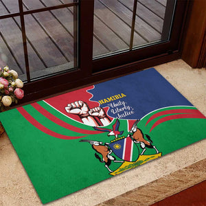 Namibia Independence Day Rubber Doormat Coat Of Arms Curve Style