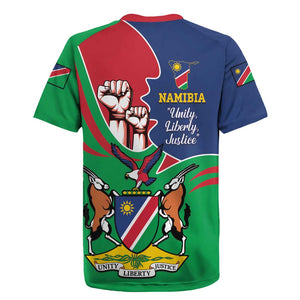 Namibia Independence Day Rugby Jersey Coat Of Arms Curve Style