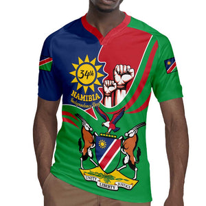 Namibia Independence Day Rugby Jersey Coat Of Arms Curve Style