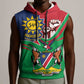 Namibia Independence Day Sleeveless Hoodie Coat Of Arms Curve Style - African Pride