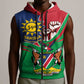Namibia Independence Day Sleeveless Zip Hoodie Coat Of Arms Curve Style - African Pride