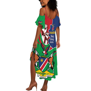 Namibia Independence Day Summer Maxi Dress Coat Of Arms Curve Style