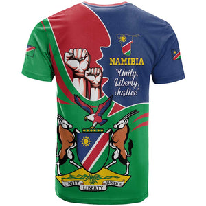 Namibia Independence Day T shirt Coat Of Arms Curve Style