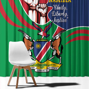 Namibia Independence Day Window Curtain Coat Of Arms Curve Style