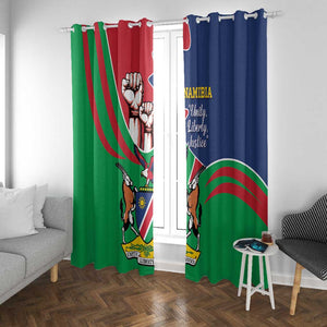 Namibia Independence Day Window Curtain Coat Of Arms Curve Style