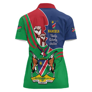 Namibia Independence Day Women Polo Shirt Coat Of Arms Curve Style