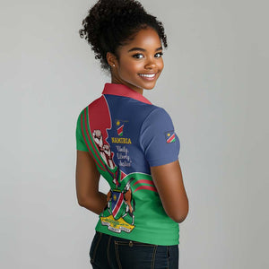 Namibia Independence Day Women Polo Shirt Coat Of Arms Curve Style