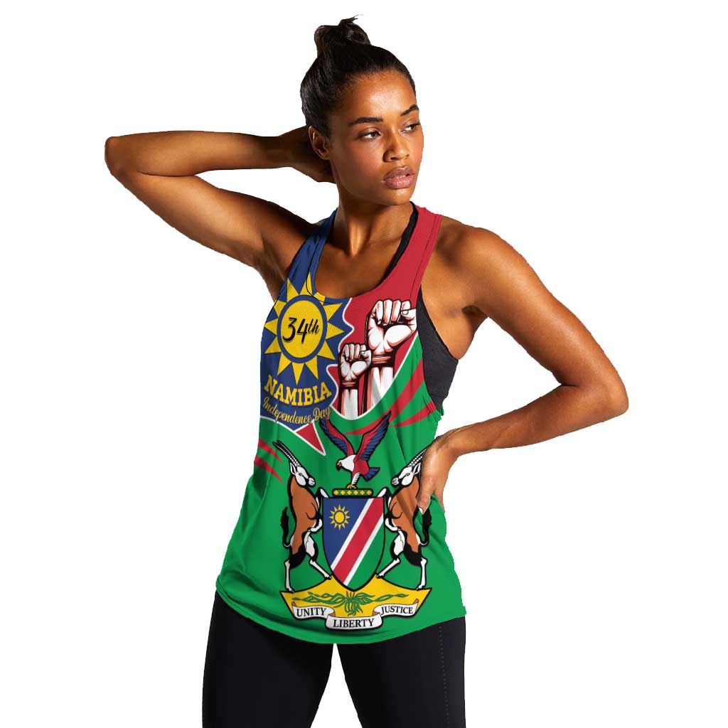 Namibia Independence Day Women Racerback Tank Coat Of Arms Curve Style