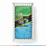 Tanzania Independence Day Baby Bed Cover Happy 65th Anniversary Grunge Flag