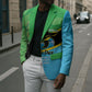 Personalized Tanzania Independence Day Blazer Happy 65th Anniversary Grunge Flag