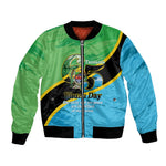 Personalized Tanzania Independence Day Bomber Jacket Happy 65th Anniversary Grunge Flag
