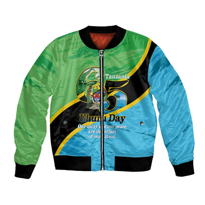 Personalized Tanzania Independence Day Bomber Jacket Happy 65th Anniversary Grunge Flag
