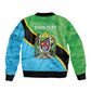 Personalized Tanzania Independence Day Bomber Jacket Happy 65th Anniversary Grunge Flag