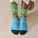 Personalized Tanzania Independence Day Crew Socks Happy 65th Anniversary Grunge Flag