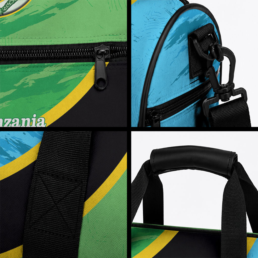 Tanzania Independence Day Duffle Bag Happy 65th Anniversary Grunge Flag