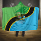 Tanzania Independence Day Hooded Blanket Happy 65th Anniversary Grunge Flag