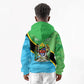 Personalized Tanzania Independence Day Kid Hoodie Happy 65th Anniversary Grunge Flag