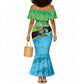 Personalized Tanzania Independence Day Mermaid Dress Happy 65th Anniversary Grunge Flag