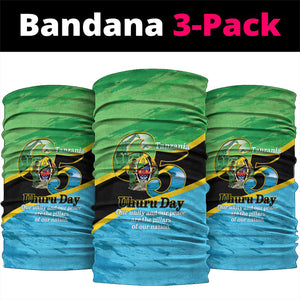 Tanzania Independence Day Neck Gaiter Happy 65th Anniversary Grunge Flag
