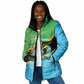 Personalized Tanzania Independence Day Padded Jacket Happy 65th Anniversary Grunge Flag