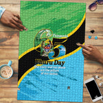 Tanzania Independence Day Puzzle Happy 65th Anniversary Grunge Flag
