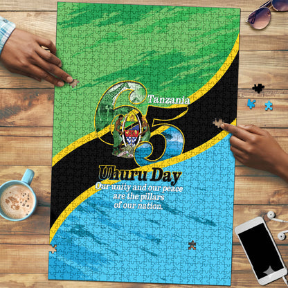 Tanzania Independence Day Puzzle Happy 65th Anniversary Grunge Flag