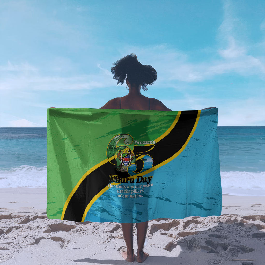 Tanzania Independence Day Sarong Happy 65th Anniversary Grunge Flag