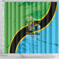 Tanzania Independence Day Shower Curtain Happy 65th Anniversary Grunge Flag