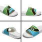 Tanzania Independence Day Slide Sandals Happy 65th Anniversary Grunge Flag