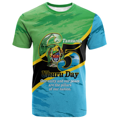 Personalized Tanzania Independence Day T shirt Happy 65th Anniversary Grunge Flag