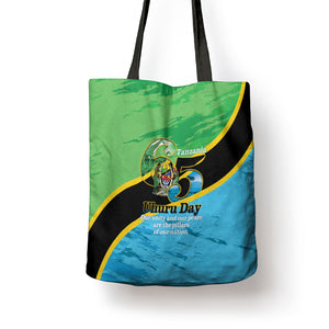 Tanzania Independence Day Tote Bag Happy 65th Anniversary Grunge Flag