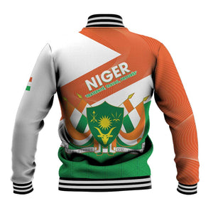 Afro Niger Baseball Jacket Dama Gazelle African Pattern - Republic Day