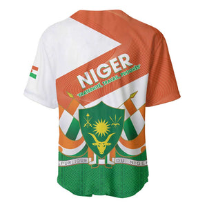 Afro Niger Baseball Jersey Dama Gazelle African Pattern - Republic Day