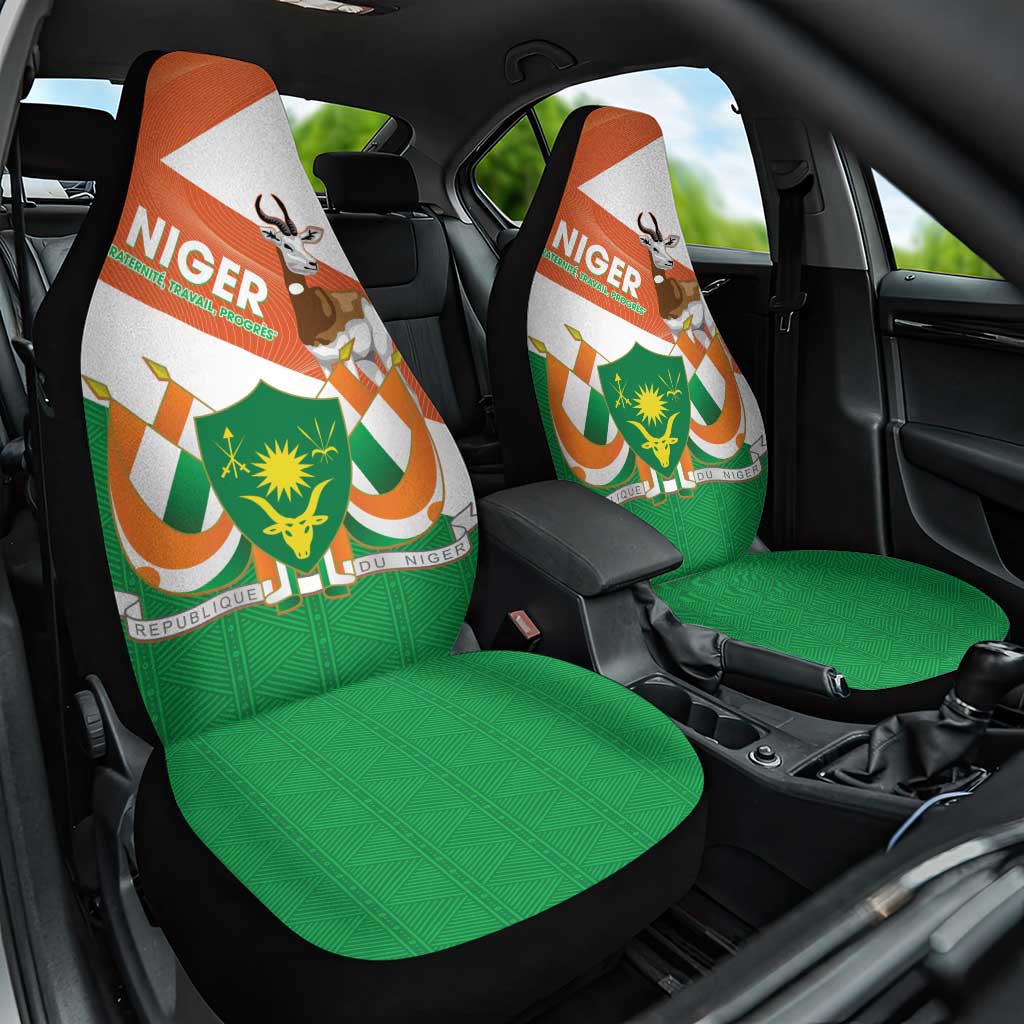 Afro Niger Car Seat Cover Dama Gazelle African Pattern - Republic Day